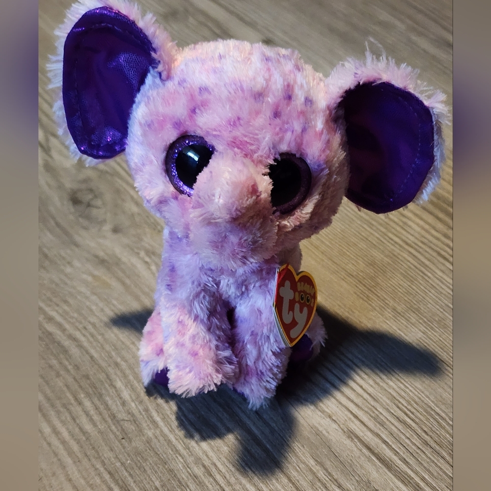 Ty Beanie Boos Eva Elephant Plush Toy Stuffed Animal Purple 6"‎